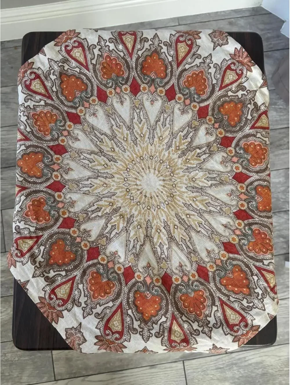 Pottery Barn Caroline Paisley 20” Table Topper/Napkin Cotton Linen